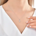 0,15 Karat Diamant Effect Solitärring Kette