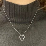 Diamant Saphir Herz Kette