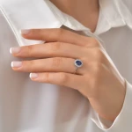 1.19 Karat Ovaler Saphir Diamantring