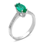 Diamant Smaragd Markis Ring