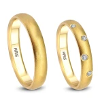 Gewölbter Ehering (3 mm) Diamant Damen Modell