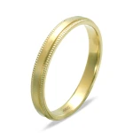 Glatter Mittelteil mit Laserstruktur Gold Ehering Herrenmodell