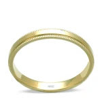 Glatter Mittelteil mit Laserstruktur Gold Ehering Herrenmodell