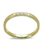 3-Steine Diamant Gold Ehering Gewölbt Damenmodell 3-Steine Diamant Gold Ehering Gewölbt Damenmodell