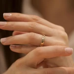 Roségold Verlobung Ehering mit Diamant Damenmodell
