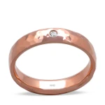 Roségold Verlobung Ehering mit Diamant Damenmodell