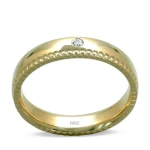 4 mm Gold Lasergravur Verlobung/Nişan Diamant Damenmodell