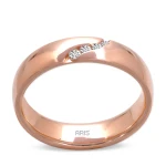 Roséfarbener Ehering mit Diamant Damenmodell