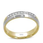 Solitärring und Halbkreis Diamant Ehering Damenmodell