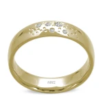 Gelbgold Ehering (14 Karat) mit Diamant Damenmodell