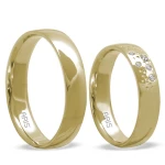 Gelbgold Ehering (14 Karat) mit Diamant Damenmodell