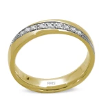 14 Karat Eleganter Stil Ehering mit Diamant Damenmodell