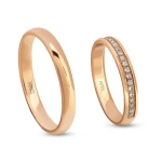 Ehering Roségold mit Diamant Damenmodell