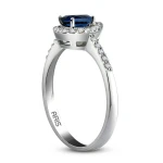 0.56 Karat Diamant Tropfenförmiger Saphir-Ring