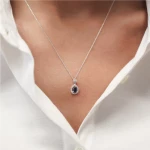 Tropfen Diamant Saphir Kette