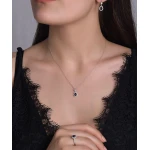 Tropfen Diamant Saphir Kette