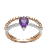 Doppelring mit Amethyststein und Dorika Kugeln