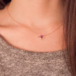 Tropfen Amethyst Goldkette