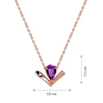 Tropfen Amethyst Goldkette