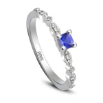 0,44 Karat Diamant Prinzessschliff Saphir-Ring 0,44 Karat Diamant Prinzessschliff Saphir-Ring