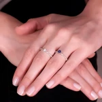 0,44 Karat Diamant Prinzessschliff Saphir-Ring 0,44 Karat Diamant Prinzessschliff Saphir-Ring