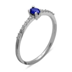 Halbkreis Diamant Saphir Stein Ring