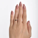 Halbkreis Diamant Saphir Stein Ring