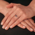 0,59 Karat Diamant Prinzessschliff Saphir Ring