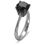 2,05 Karat Schwarzer Diamant Solitärring 2,05 Karat Schwarzer Diamant Solitärring
