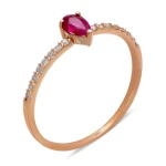 Diamant Tropfen Rubin Ring Diamant Tropfen Rubin Ring