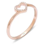 Diamant Herzring aus Rotgold Diamant Herzring aus Rotgold