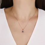0.48 Karat Damla Safir Kolye