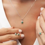 Diamant Smaragd Tulpenkette