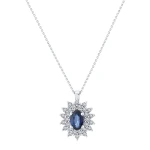 0.60 Karat Oval Safir Pırlanta Kolye