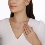 0.60 Karat Oval Safir Pırlanta Kolye