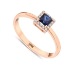 0.44 Karat Saphir Prinzessschliff Diamant Ring 0.44 Karat Saphir Prinzessschliff Diamant Ring