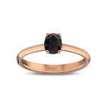 Ovaler schwarzer Diamant Solitärring Ovaler schwarzer Diamant Solitärring