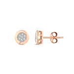 Runde Effect Diamant-Ohrringe