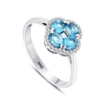 Londoner Blautopas Diamant Glücksring Londoner Blautopas Diamant Glücksring