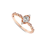 L’oval 0,47 Karat Ovaler Diamantring im Vintage-Stil L’oval 0,47 Karat Ovaler Diamantring im Vintage-Stil