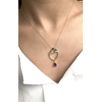 Mutter-Kind Gold Tropfen Amethyst Kette