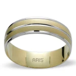 Bicolor Gold Trauring Herren Modell