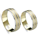 Bicolor Gold Trauring Herren Modell