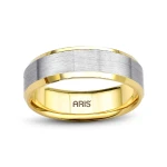 Zweifarbiger Gold Ehering Herren Modell