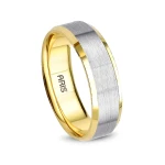 Zweifarbiger Gold Diamant Ehering Damenmodell Zweifarbiger Gold Diamant Ehering Damenmodell