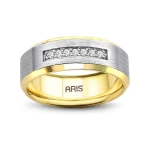 Zweifarbiger Gold Ehering Herren Modell