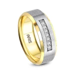 Zweifarbiger Gold Ehering Herren Modell