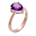 Tropfenförmiger Amethyst-Goldring