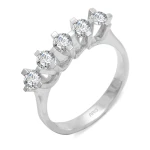 0.93 G-Farbe Diamant Fünfstein Ehering