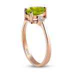 Diamant Peridot Tropfen Ring Diamant Peridot Tropfen Ring